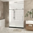 thumbnail image 3 of 60 in. W x 76 in. H Frameless Sliding Shower Door with 1/4 "(6 mm) Clear Tempered Glass, Brushed Nickel, 3 of 11