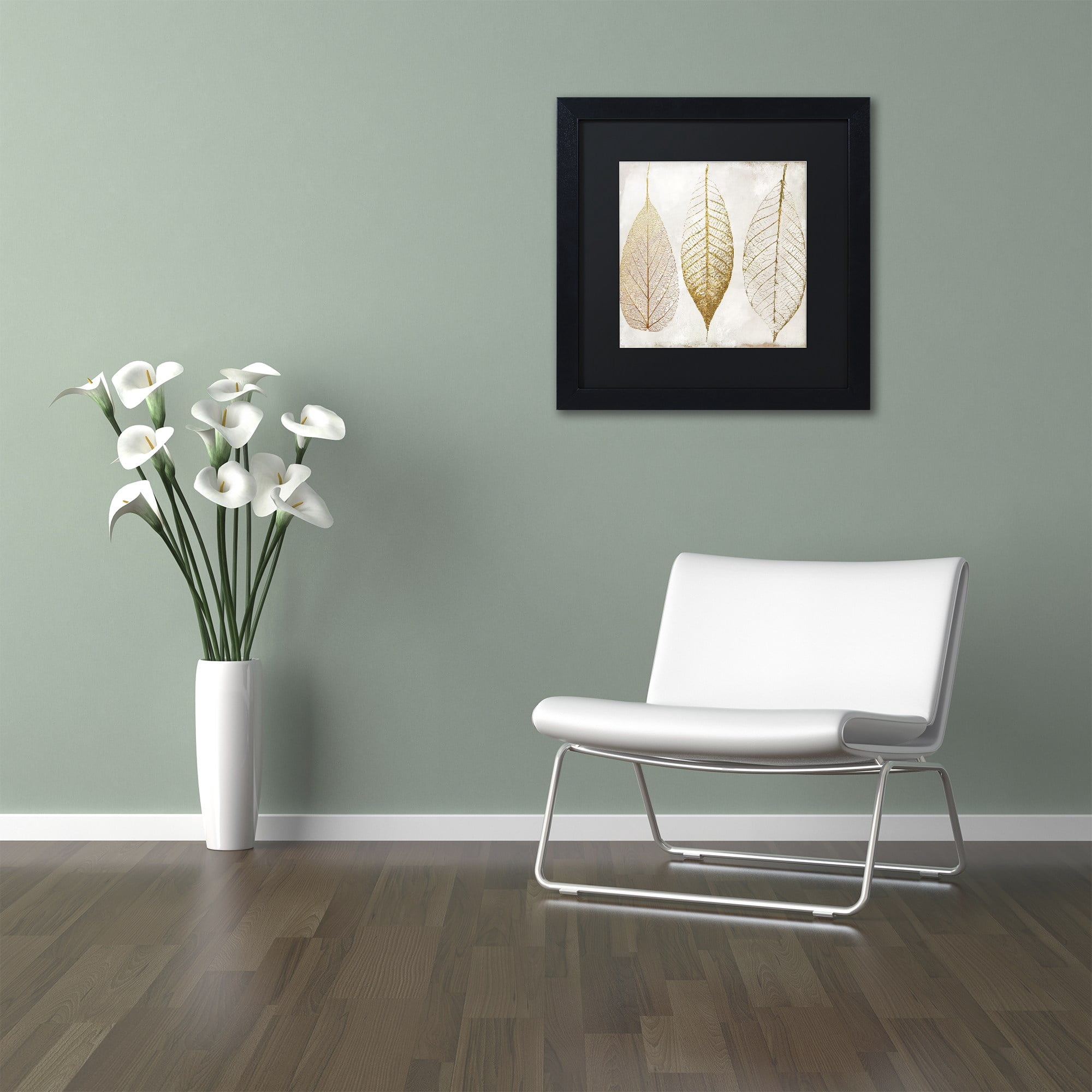 Trademark Fine Art "Fallen Gold II" Canvas Art by Color Bakery, Black Matte, Black Frame