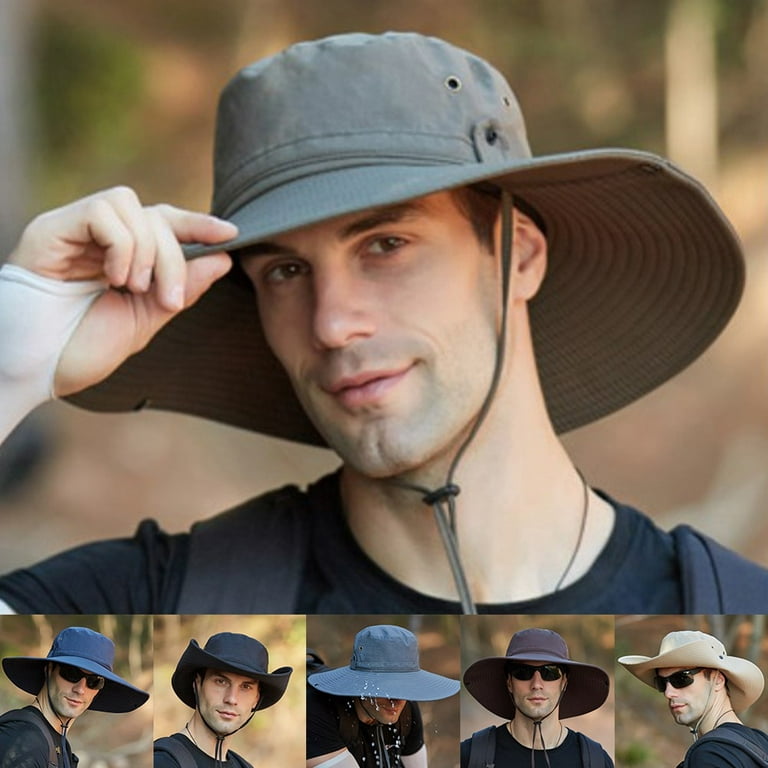 Men Women Breathable Wide Visor Brim Hat Bucket Cap Fishing Uv Sun  Protection