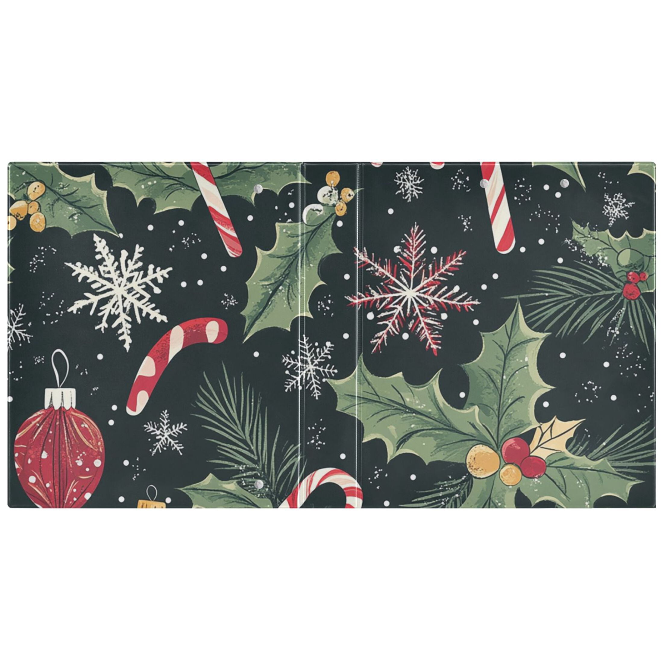 Christmas Decorations 3 Ring Binders 1.5 inch Hardcover File Folders with Interior Pockets A4 Size Organizer for School Office Hospital