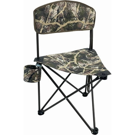 Black Sierra XL ipod Hunting Stool w/Backrest Lightweight Portable Fishing Chair w/Cupholder and Carry S ap Supports 225 Lbs Portable Outdoor Chair for Hunting Camping avel Hiking