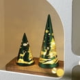 thumbnail image 3 of Illuminated Glass Christmas Tree Exquisite Holiday Decoration for Hotels Windows and Dining Table Centerpiece 2PCS, 3 of 3