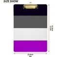 thumbnail image 3 of FMSHPON Horizontal Lines Black Grey White Purple Clipboard Hardboard Wood Nursing Clip Board and Pull for Standard A4 Letter 13x9 inches, 3 of 5