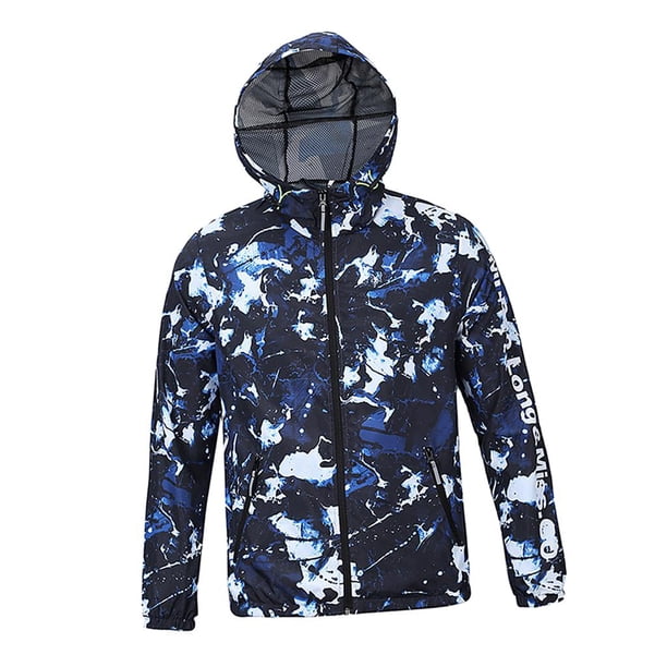 Chaqueta deportiva con capucha para actividades al aire libre, ideal para acampar, resistente al viento y al sol. Patrón 2