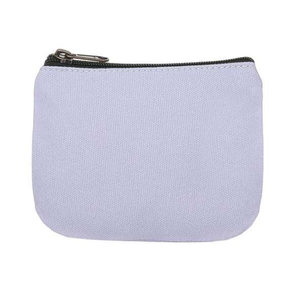 Uxcell Canvas Coin Purse, Small Coin Purse with Zipper Portable Change Pouch Holder Travel Storage Organizer 6x5 in & Light Purple-Fitting for ( Change Coins/ID Card/Jewelry Keys/Cosmatic)