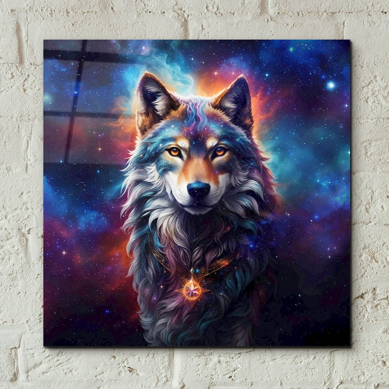 レア/SKOLOCT/CANVAS/ART/2 Epic Art 'Astral Spirit Wolf' by Cameron Gray, Acrylic Glass Wall