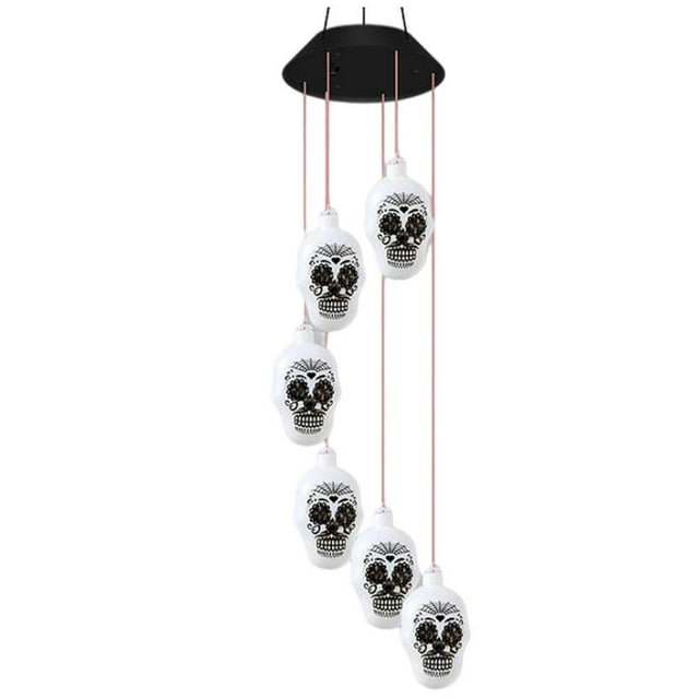 Halloween Wind Chime Light Solar Colorful LED Wind Chime for Garden Halloween Decoration