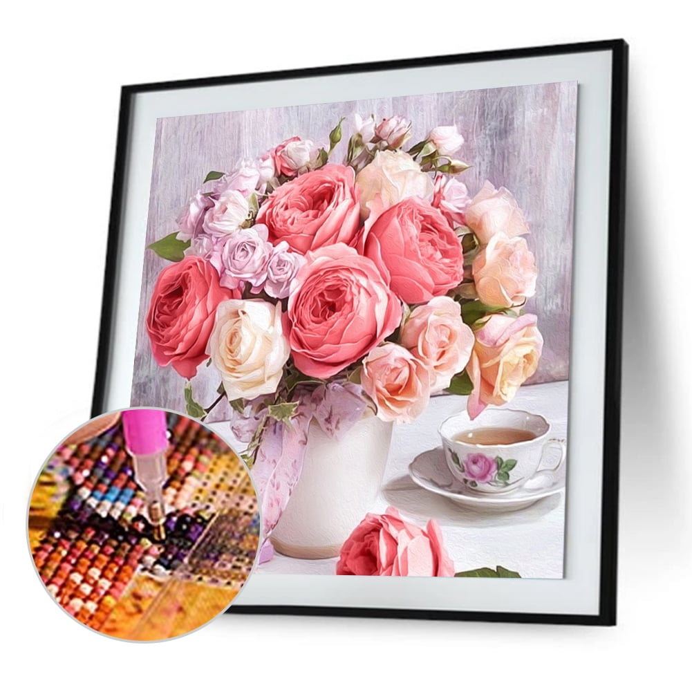 Akerlok 5D DIY Special Shaped Diamond Painting Flowers Cross Stitch Kits  (H013) 