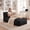 Black, variant on Poshby Large Flannel Plush Bean Bag Lounger Chair for Adults, Pink