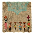 thumbnail image 3 of Ambesonne Vintage Shower Curtain, Folkloric Boho African, 69"Wx70"L, Seafoam Cocoa, 3 of 5