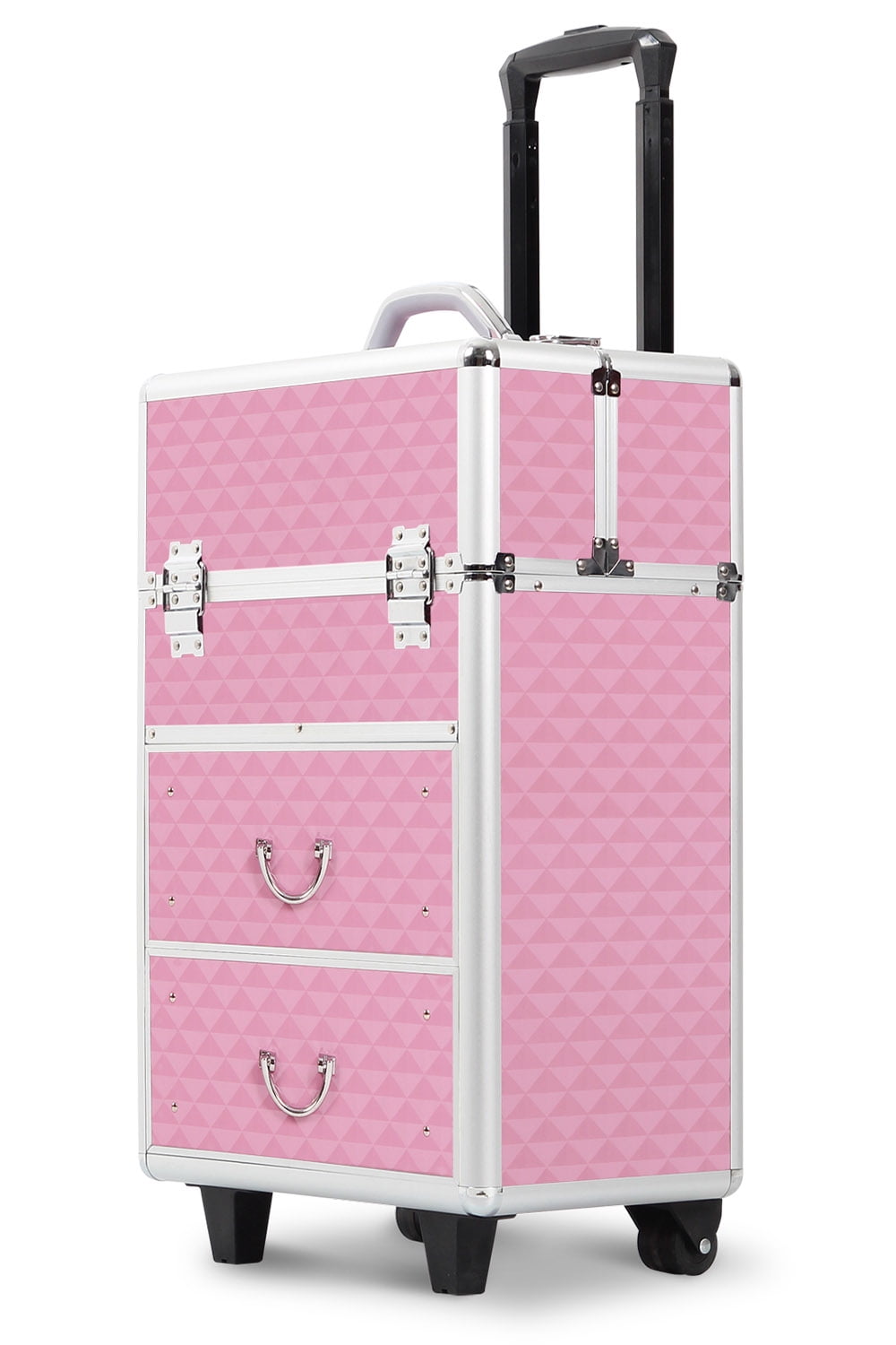 Professional Rolling Makeup Train Case with Drawers, Large Storage