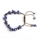 thumbnail image 1 of Nvzi Pulsera de cuentas hecha a mano, pulsera tejida a mano pura de cristal de piedra triturada natural con cuerda ajustable (azul oscuro), 1 of 3
