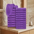 thumbnail image 2 of Ample Decor Washcloths 12 x 12 inch 20 Piece 600 GSM 100% Cotton, Lightweight, Quick Drying, Machine Washable Fingertip Towels for Bathroom, Gym, Kitchen - Purple, 2 of 6
