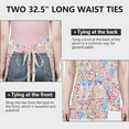 thumbnail image 6 of Pink Pioneer Flower Pattern Apron-Garden Aprons for Women with Pockets-Cotton Linen Waterproof Kitchen Cooking Gardening Aprons Adjustable for Kitchen,Cooking,BBQ and Salon 33x27 Inch, 6 of 7