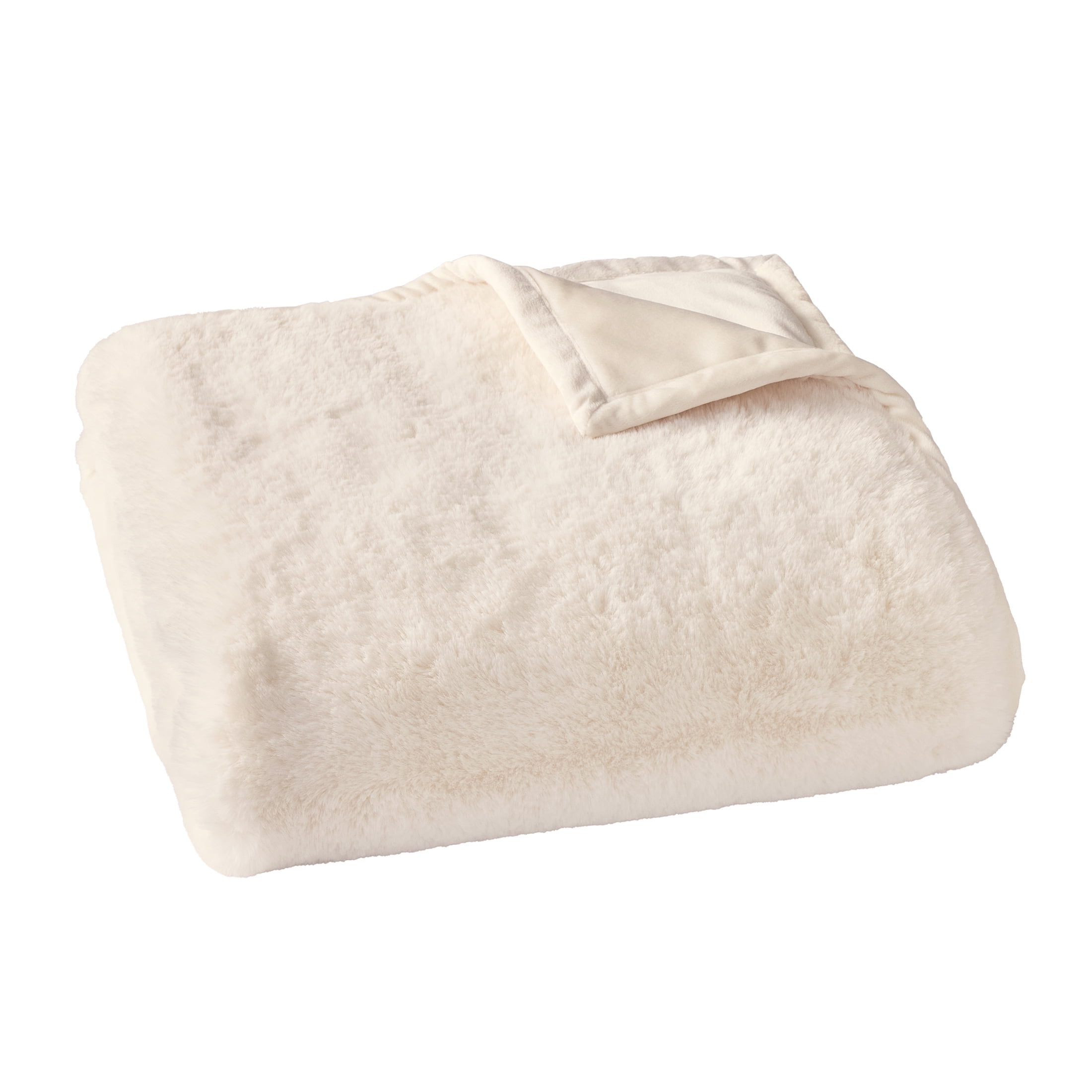 Better Homes & Gardens Vanilla Dream Faux Fur Oversized Throw, 50 in x 72 in