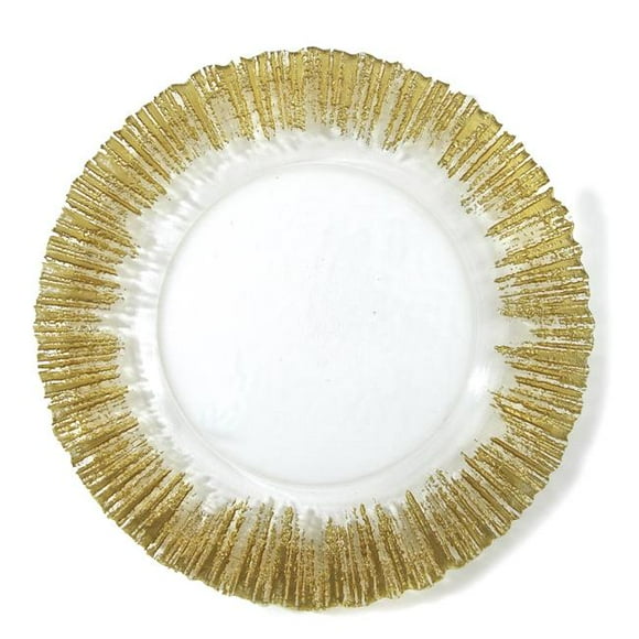 Jiallo 31113 Sunburst Charger Plates, Gold - Set of 4