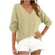 thumbnail image 5 of Sudadera para mujer,Cárdigan de manga larga con hombros caídos para mujer, top informal con cuello en V, mezcla de poliéster y elastano, corte holgado para uso diario, sopatenor, 5 of 8
