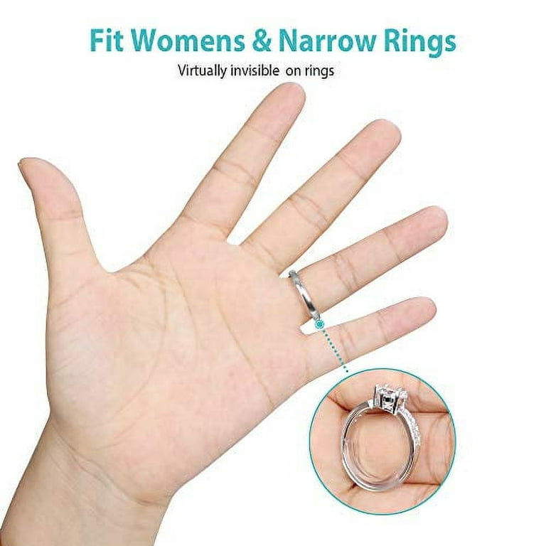 Feramox Ring Size Adjuster for Loose Rings 48 Pcs Invisible Transparent Ring Sizer Adjuster Fit Wide Rings