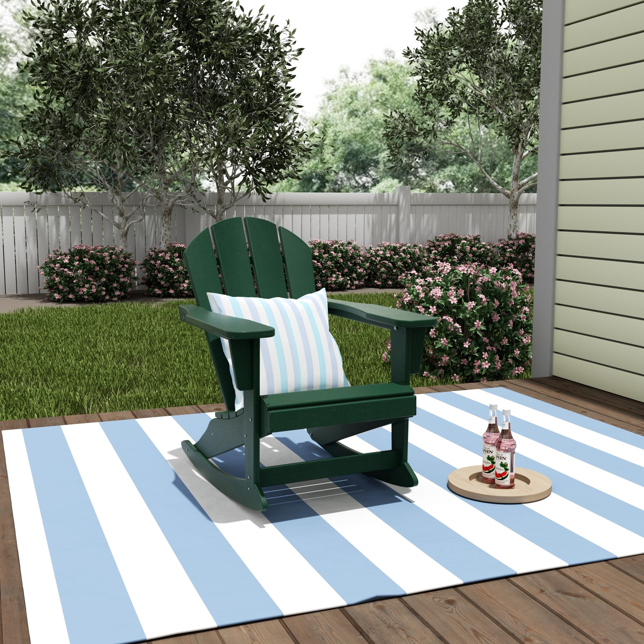Polytrends  Laguna Hdpe All Weather Outdoor Patio Rocking Chair Dark Green