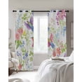 thumbnail image 4 of Spring Floral Kitchen Curtains Summer Flowers Botanical Birds Cafe Short Curtains for Bathroom Blackout Window Curtain Grommet Small Window Treatment Tier Drapes for Bedroom Living Room 27.5"x39"x2, 4 of 9