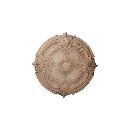 20"OD x 1 3/4"P Carved Acanthus Leaf Ceiling Medallion, Red Oak (Fits Canopies up to 2")