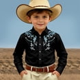 thumbnail image 2 of Gunia Western Cowboy Shirts For Boys Long Sleeve Print Shirt Tops Casual Button Up Blouse Youth T Shirts For Toddler Boys Black 4-5 Years, 2 of 5