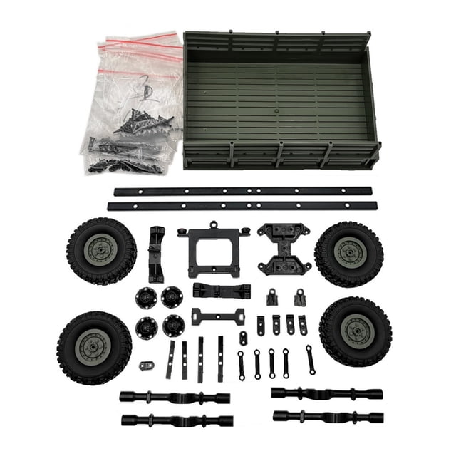 Remolque de plástico RC Piezas de bricolaje Portátiles de mejora de la mejora de los neumáticos decorativos de la mejora de AUTOMÁTICOS Reemplazar el reemplazo para WPL B14 B14K GREEN sidaley FN000891-01