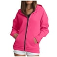thumbnail image 5 of UngA Womens Zip Up Hoodie Womens Zip Up Hoodies Fleece Jackets Oversized Sweatshirts Fall Fashion Outfits 2025 Sweaters Winter Clothes Women's Hoodies (Hot Pink,S), 5 of 7