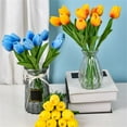 thumbnail image 1 of Tulipanes artificiales 10Pcs - Flores artificiales de 13,5" para decoración primaveral, despacho, bodas y ramos, morado, 1 of 7