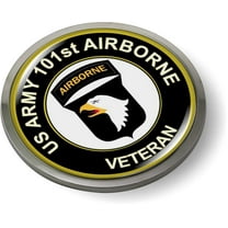 BestLicensePlateFrames - US Army 101ST Airborne Veteran 3D Domed Emblem Car Sticker Chrome Metal Bezel - Official U.S. Army Licensed Product