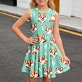 thumbnail image 2 of Toddler Girl Dress Floral Print Girls Dress With Ruffle Sleeves Soft For Cute Dresses 4-5 Years, 2 of 4