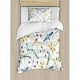 thumbnail image 3 of Dragonfly Duvet Cover Set Queen Size, Moth Butterfly Like Bugs in Watercolor Print Modern Minimalist Design Art Print, Decorative 3 Piece Bedding Set with 2 Pillow Shams, Multicolor, by Ambesonne, 3 of 3