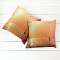 thumbnail image 2 of Ambesonne Ocean Throw Pillow Cover 2 Pack, Lonely Yacht at Sunset, 16", Orange Yellow, 2 of 6