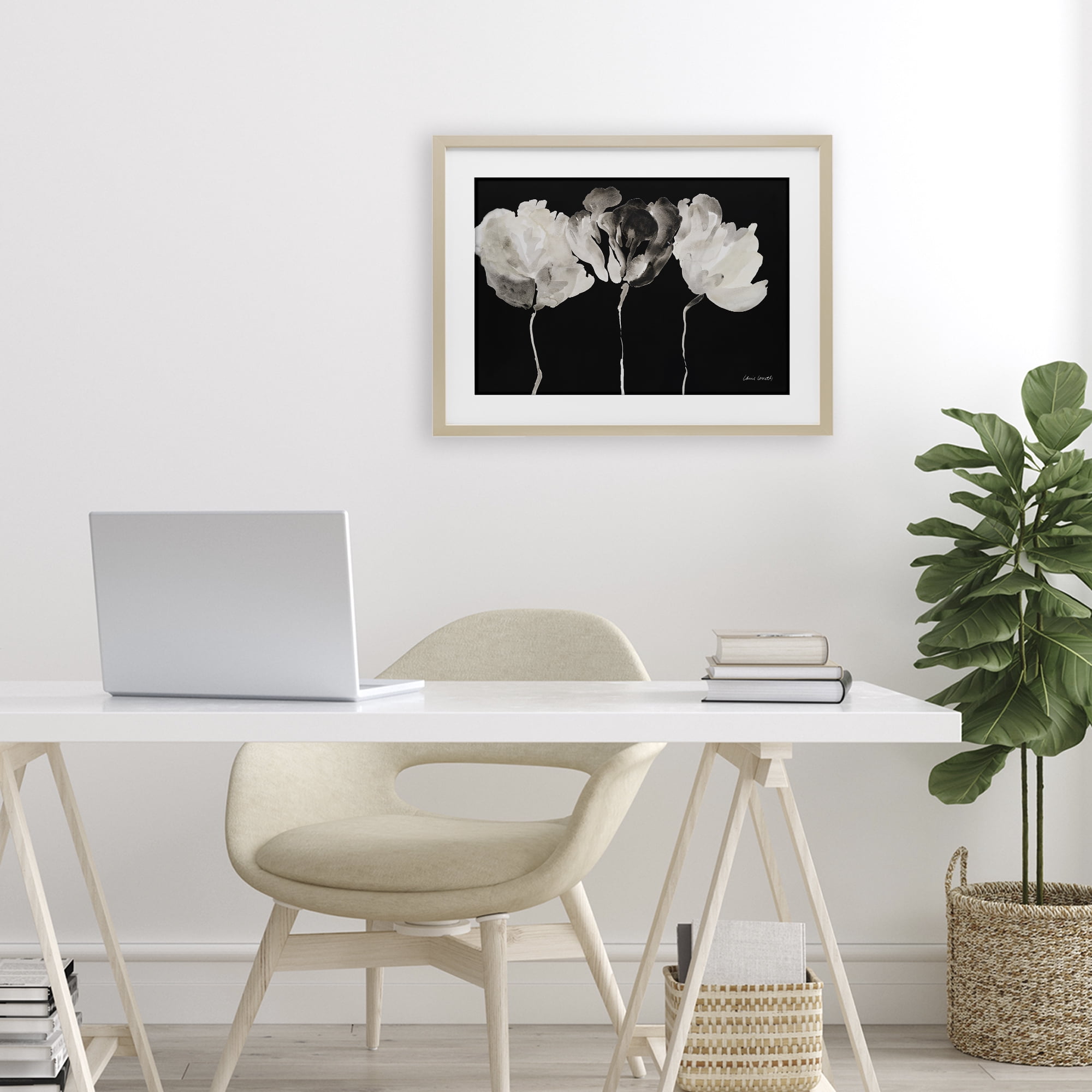 Stupell Industries Trio In Light On Black Birch Framed Print Under Glass, design by Lanie Loreth