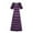 Purple, variant on Women's Plus Size Maxi Dress Loose Fit Flowy Stripe Dresses Summer Short Sleeve V-Neck Tunics Long Dress Casual Lightweight T-shirt Dress