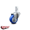 thumbnail image 2 of 3 Inch Blue Polyurethane Wheel Swivel 7/8 Inch Square Stem Caster SCC, 2 of 2