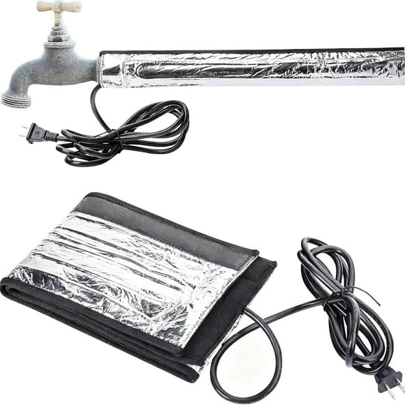 Heat Tape for Water Pipes, 38.5" X 6" Water Pipe Heat Blanket, with 4.9 Ft Power Cord, Aluminum Foil Freeze Protection Heating Cable for Metal, Plastic Pipes, 110V, Max Temp 60˚/ 140˚F