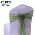 thumbnail image 2 of 20Pcs Organza Chair Bow Sash Decor Bows Sashes For Wedding Reception Events Banquets Decoration -Dark Green, 2 of 5