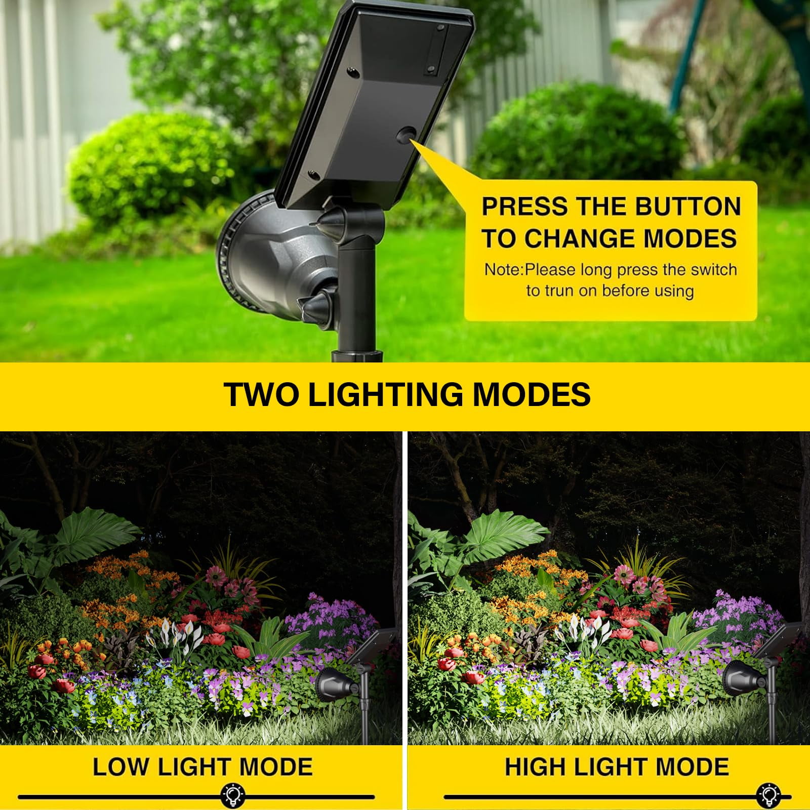 JSOT 1 Pack Solar Spot Lights Outdoor, 600lm Solar Flood Lights, LED Solar Landscape Spotlights for Garden Walkway Yard Porch, Driveway, Pathway, Lawn, Pool, White Light