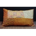 thumbnail image 2 of Handmade Vintage Patchwork Silk Kantha Quilt Sofa Throw Cushion Vintage Home Decorative Lumbar Boho Throw Pillow Cover, 2 of 5