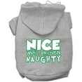 thumbnail image 1 of Nice Until Proven Naughty Screen Print Pet Hoodie Grey Lg (14), 1 of 1