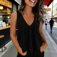 thumbnail image 5 of Womens Solid Color Tank Top V Neck Tops Cami Tank Tops Hem Tie Back Sleeveless Backless Shirts Black, 5 of 9