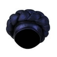 thumbnail image 3 of Turbante africano, gorro, hijab, pañuelo para la cabeza, cubierta para el cabello con pedrería. Azul oscuro, 3 of 9