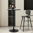 thumbnail image 4 of Bar Table 23.5 Inch Top Cocktail Table Round Pub Table with Metal Base MDF Tabletop Modern High Top Table Round Table for Cocktail, Bistro, Party, Black, 4 of 10