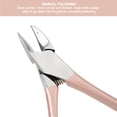 thumbnail image 3 of Cortaúnas Profesional de acero inoxidable con ergonómico aerodinámico paracononomicosis, Oro Rosa, Umas Finas y Gruesas, 3 of 7