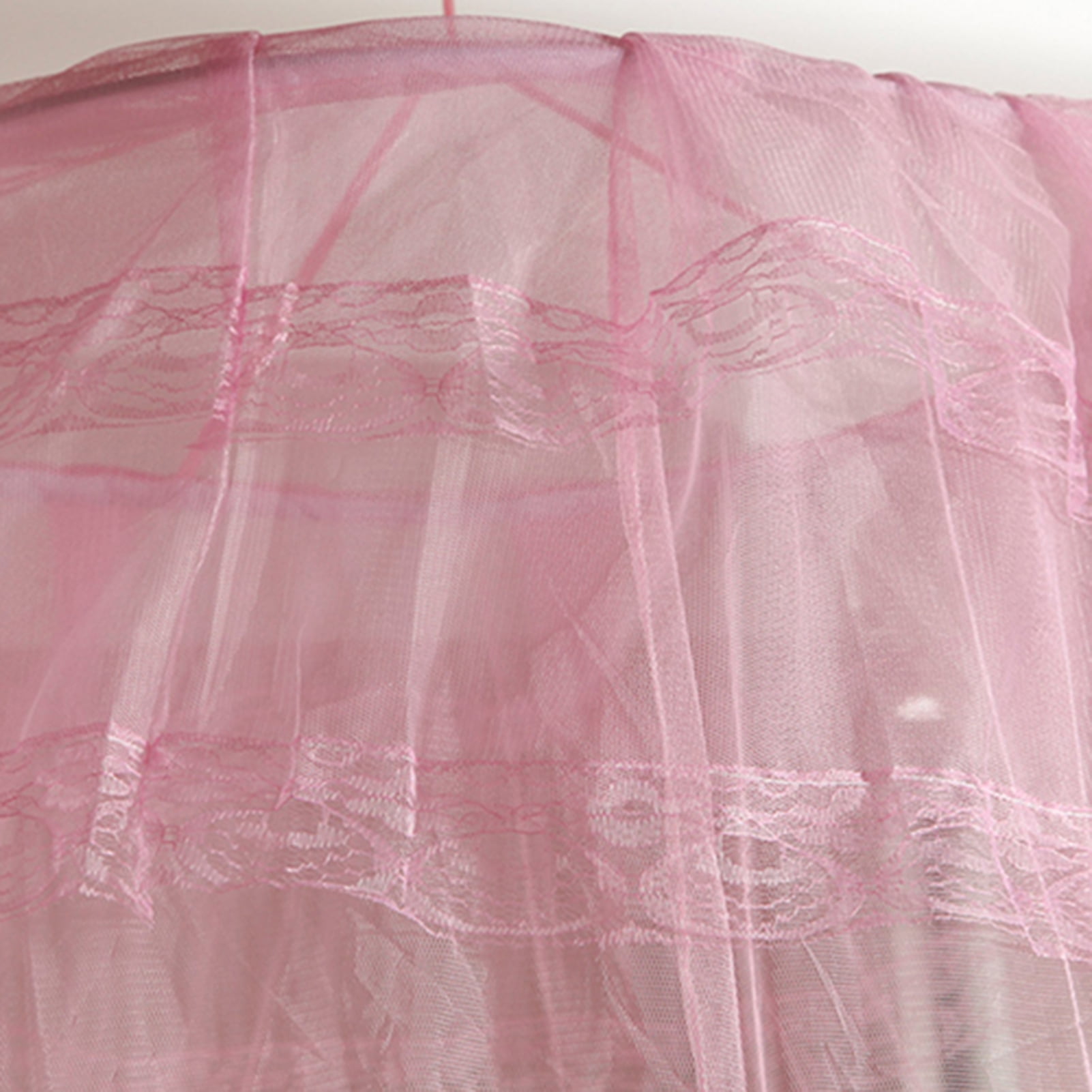 Ayyufe Luxury Mosquito Net Bed Canopy; Bed Net Lace Translucent Elegant Lightweight Breathable Safe Curtain for Decor; Pink