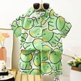 thumbnail image 2 of Faraee Toddler Boy Clothes 2Pcs Summer Beach Outfits Short Sleeve Button Down Shirt Shorts Baby Boys Casual Clothing Set 1-14 Years Green, 2 of 6