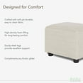 thumbnail image 5 of Evolur Holland Upholstered Ottoman, Modern Design In Thunder, 5 of 6