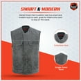 thumbnail image 4 of Daniel Smart S to 12XL Men’s Leather Vest Cowhide Motorcycle Leather Vest with Unique without Collar Design, 4 of 7