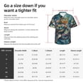 thumbnail image 3 of KLL Men's Hawaiian Shirt Short Sleeve Button Down Beach Shirts-Colorful Plant Turtle, 3 of 5